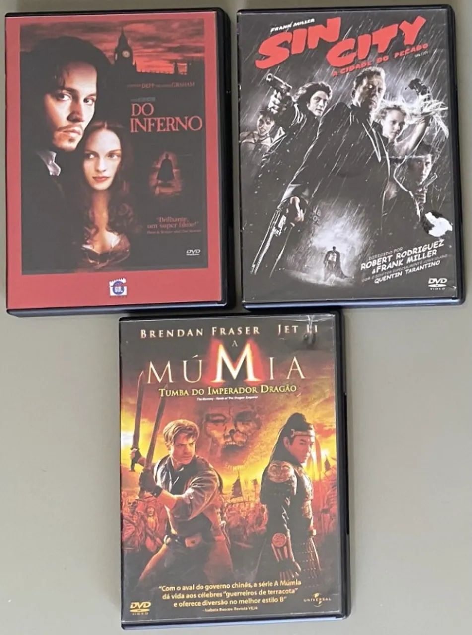 Lote de Dvds de Ação - Sin City, Do Inferno e a Múmia 3