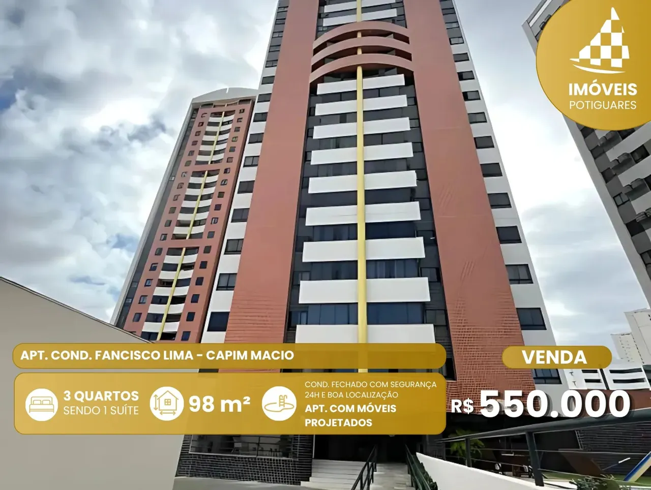 Imóvel para venda tem 98 metros quadrados com 3 quartos em Capim Macio - Natal - RN