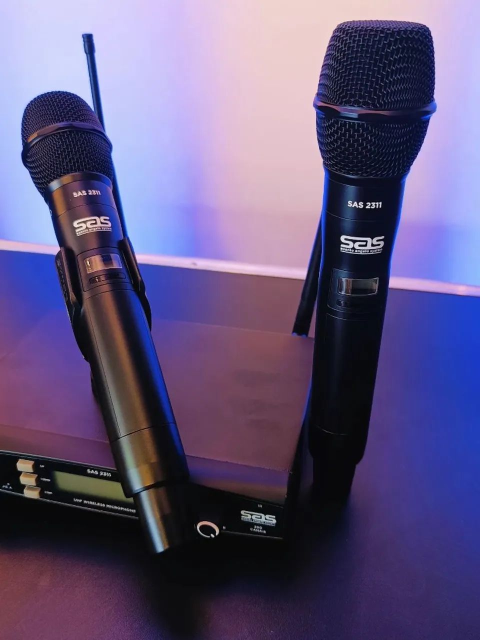 Microfone Duplo Profissional Sem Fio Santo Ângelo SAS 2311