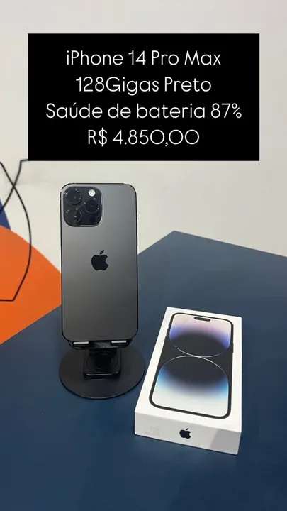 iPhone 14 Pro Max 128GB Branco Saúde de bateria 86% R$ 4.850,00