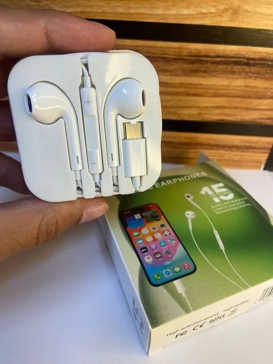 FONE DE OUVIDO BLUETOOTH COM FIO PARA IPHONE USB-C 