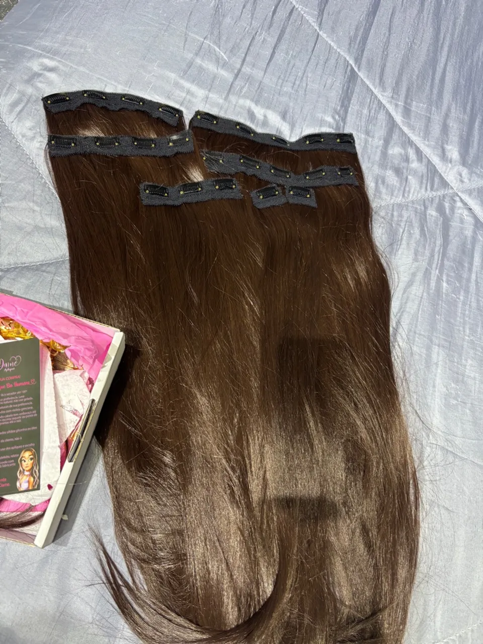 5 apliques Castanho médio de 65 cm