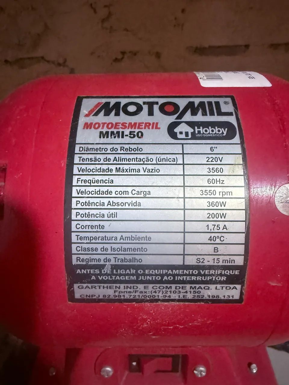 Esmeril de Bancada Motomil 360W 6 pol 220V - Foto 5