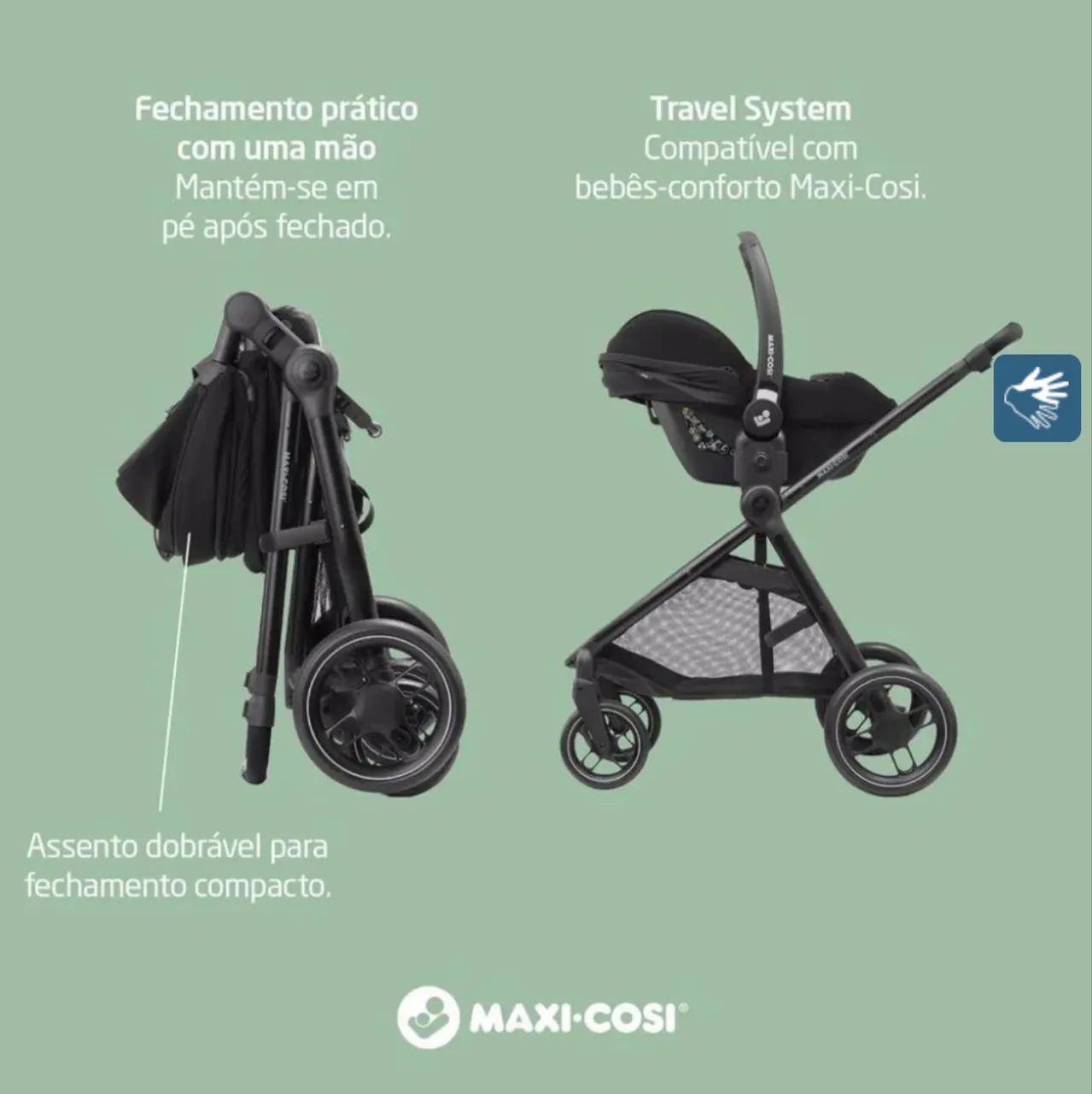 Carrinho de Bebê com Bebê Conforto Travel System Anna³ Trio Essential Black - Maxi-Cosi - Foto 3