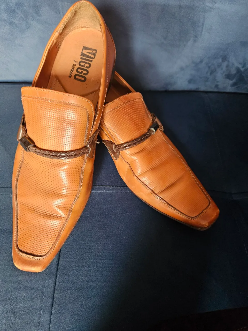 Sapatos Masculinos de Couro legítimo, marca Vigo Premium