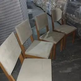 Conjunto de 4 Cadeiras de Madeira Maciça Para Mesa de Jantar