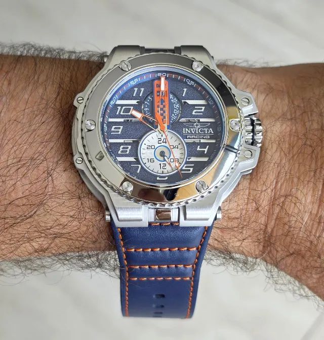 Relógio Invicta 47378 Racing Downforce Azul, prata e laranja zerado! - Foto 2