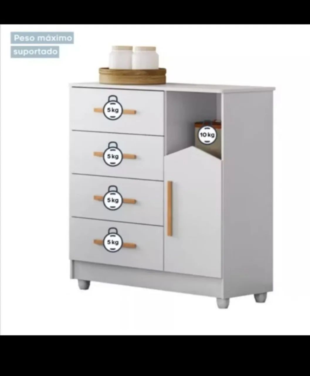 Cômoda infantil De 97Cm De Altura DIVIDIMOS EM ATÉ 10X SEM JUROS - Foto 2