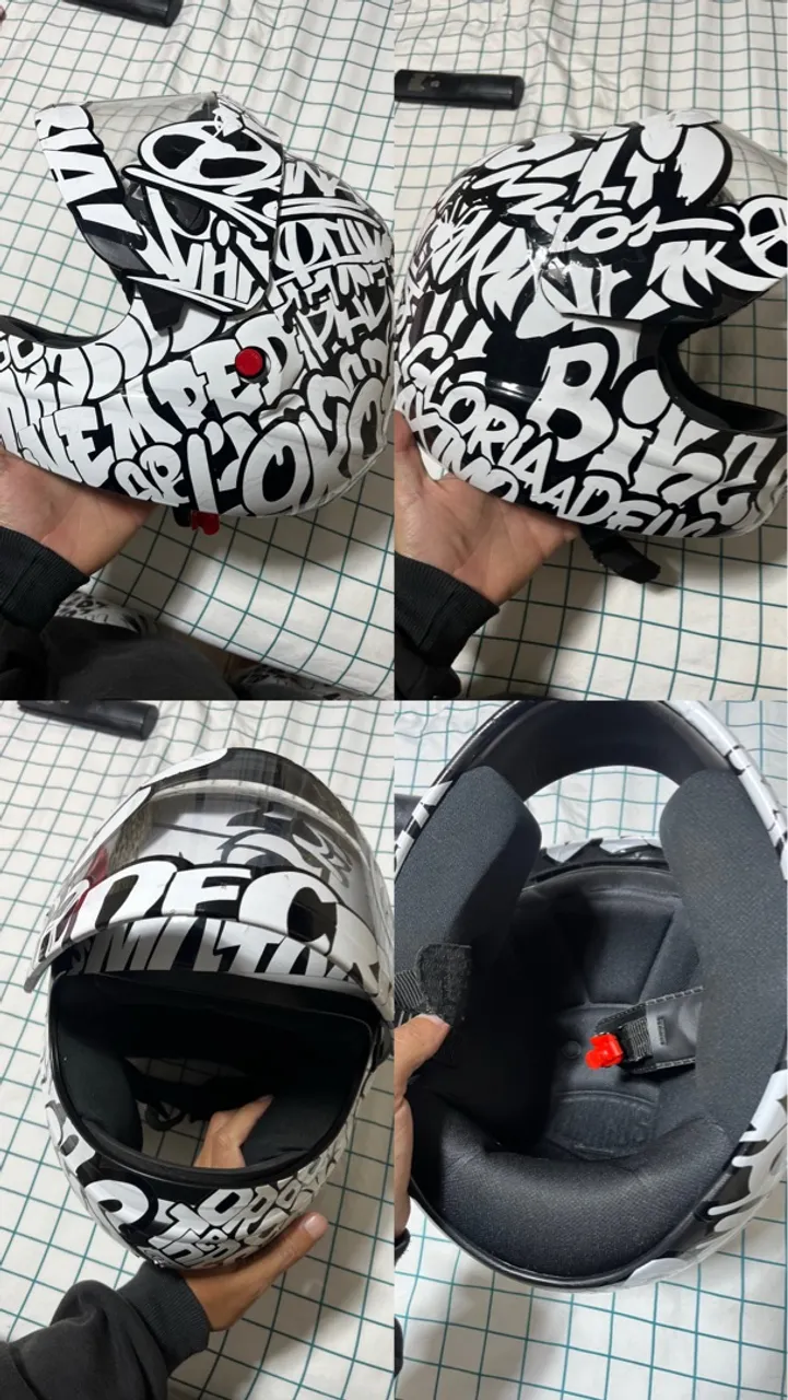 Capacete de Moto com Design Exclusivo Graffiti