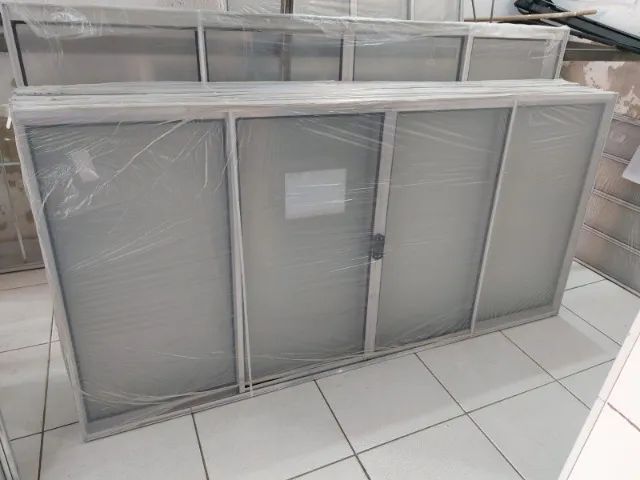 Janela alumínio 1.00x2.00 nova 4 vidros R$ 385,00 - Foto 3