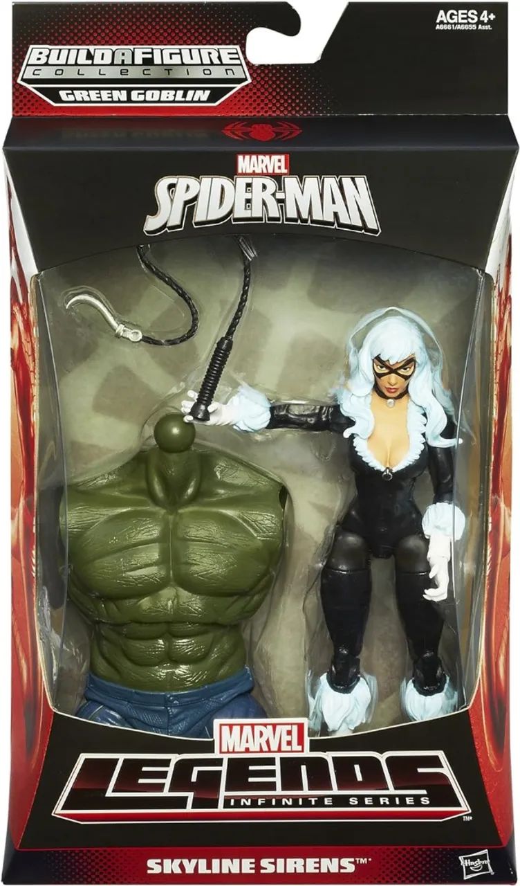 Figura de Ação Marvel Legends Skyline Sirens Black Cat com green