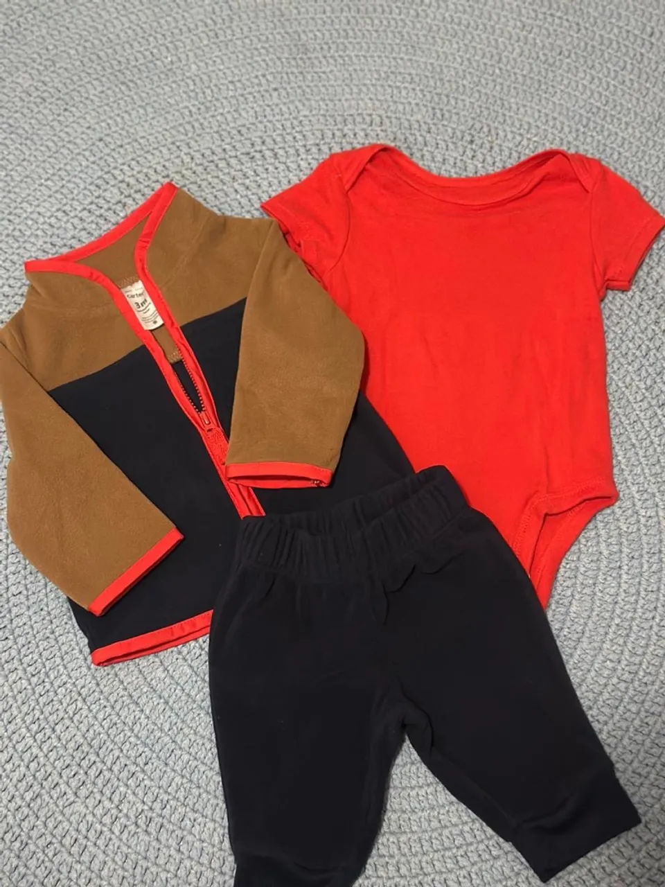 Conjunto Infantil: Casaco, Body Carters