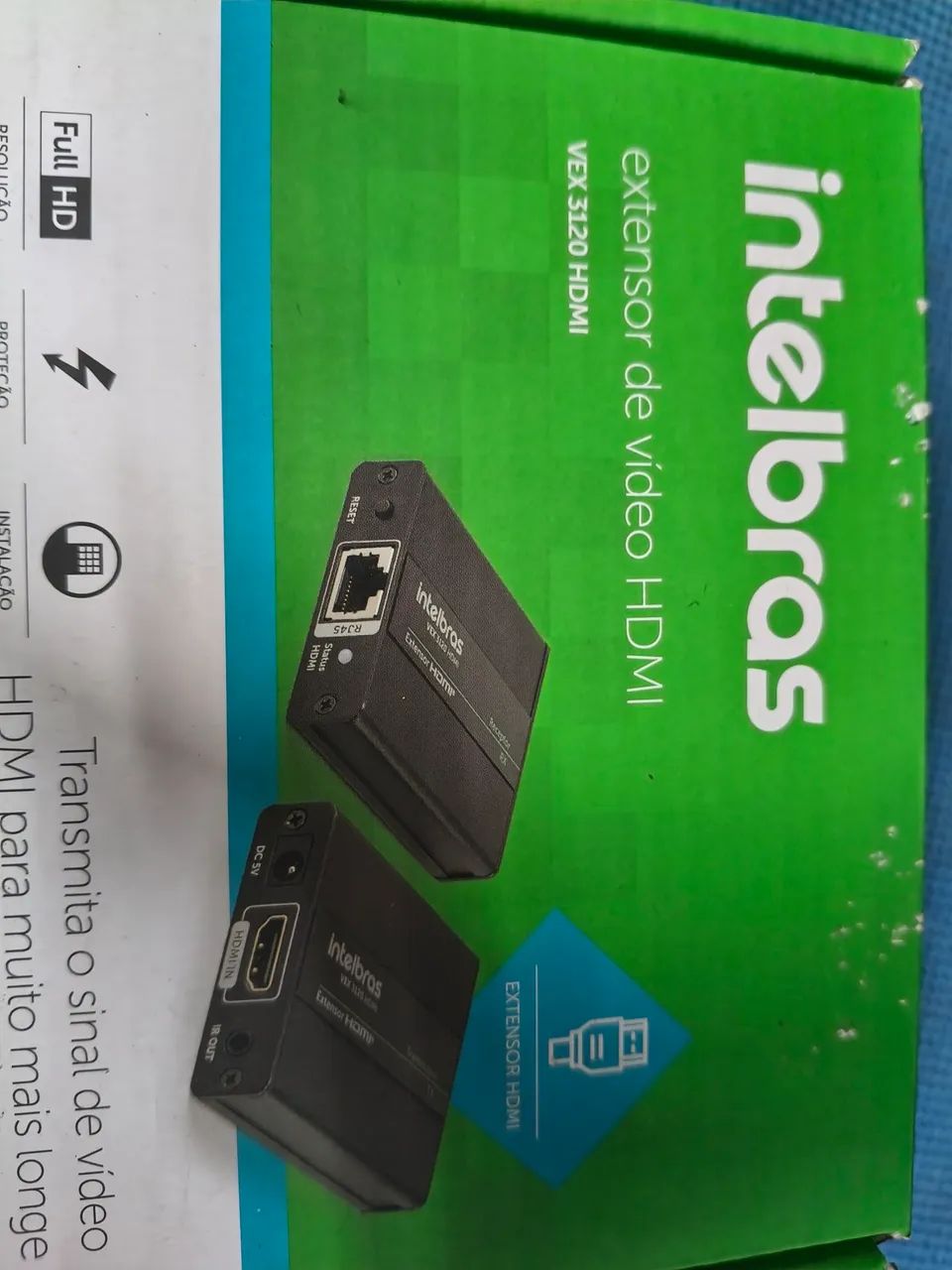 Extensor Hdmi Vex 3120 Intelbras Full Hd 120m Via Cabo Rede