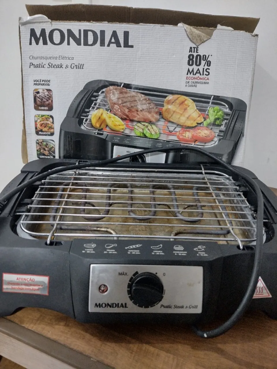 Churrasqueira Elétrica Mondial Pratic Steak & Grill - Usada Poucas Vezes