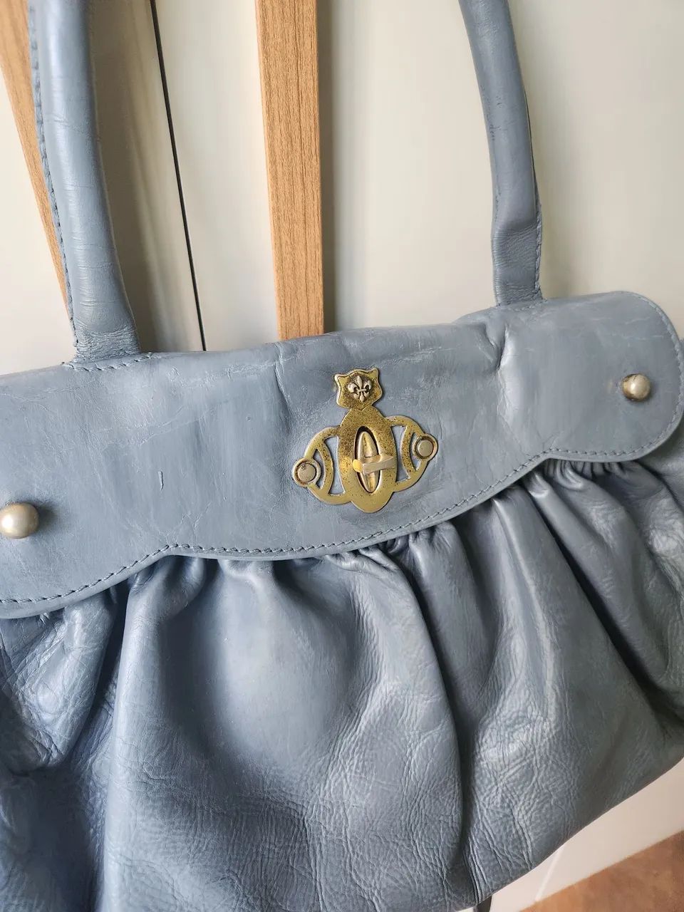 Bolsa de couro cinza mara mac - Foto 2