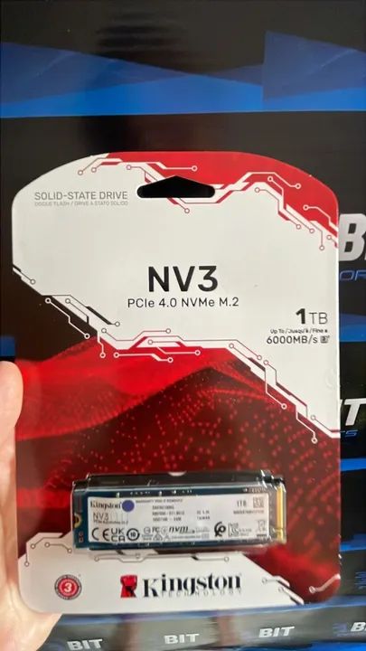 SSD NV3 M.2 Nvme | 1TB KINGSTON | Novo Lacrado | Original