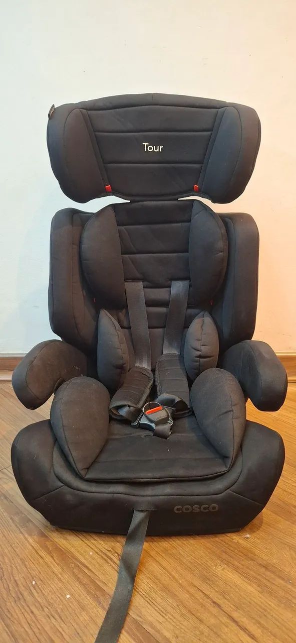 Cadeirinha infantil carro auto criança ajustável preta cadeira segurança assento  - Foto 6