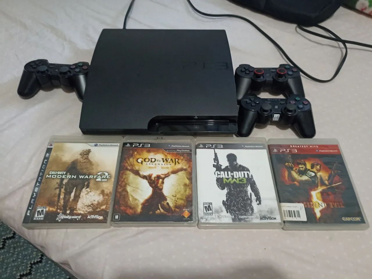 PS3 Slim com 3 Controles - Foto 2