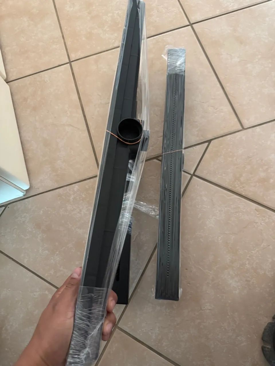Ralo linear alumínio 5x70cm preto fosco 02 unidades - Foto 2