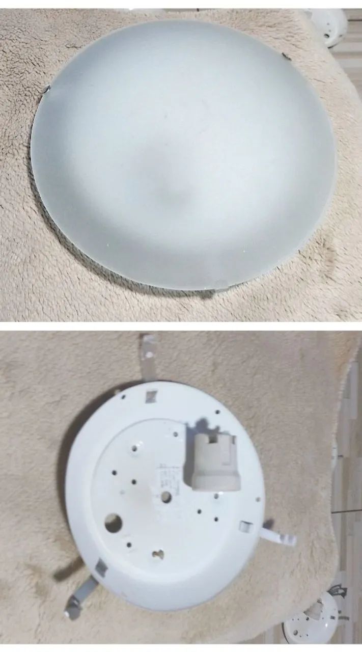 7 Luminárias: 5 vidro Jateado 25cm Bronzearte + 1 Tachibra 25cm + 1 paflon - Foto 6