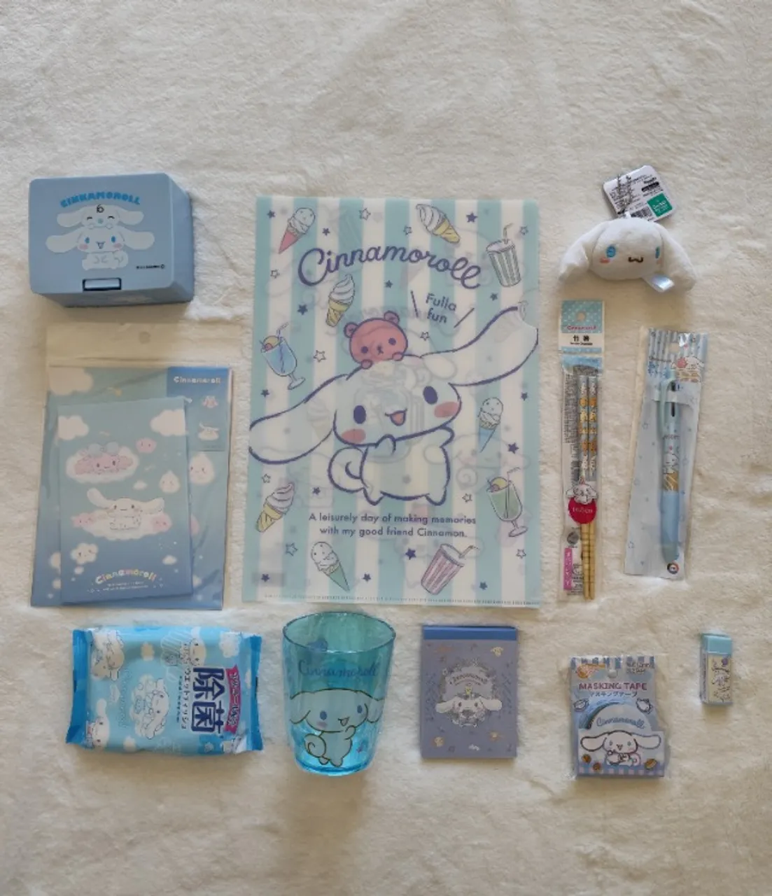 Kit Sanrio Cinnamoroll papelaria 11 ítens original jp 