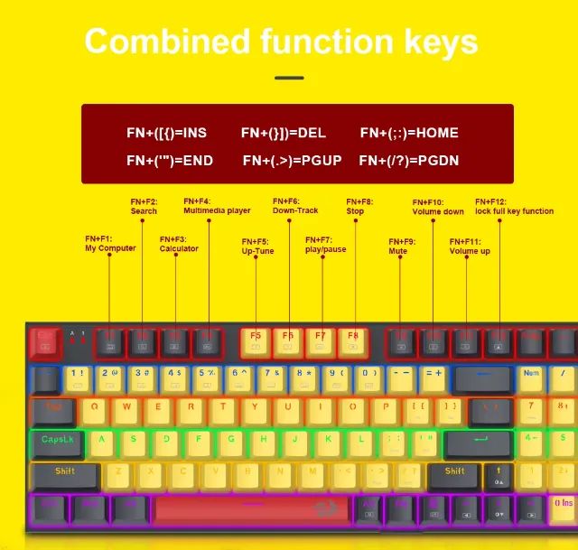 Teclado Mecânico Redragon K866 85% 94 Teclas Switch Azul Padrão US - Foto 4
