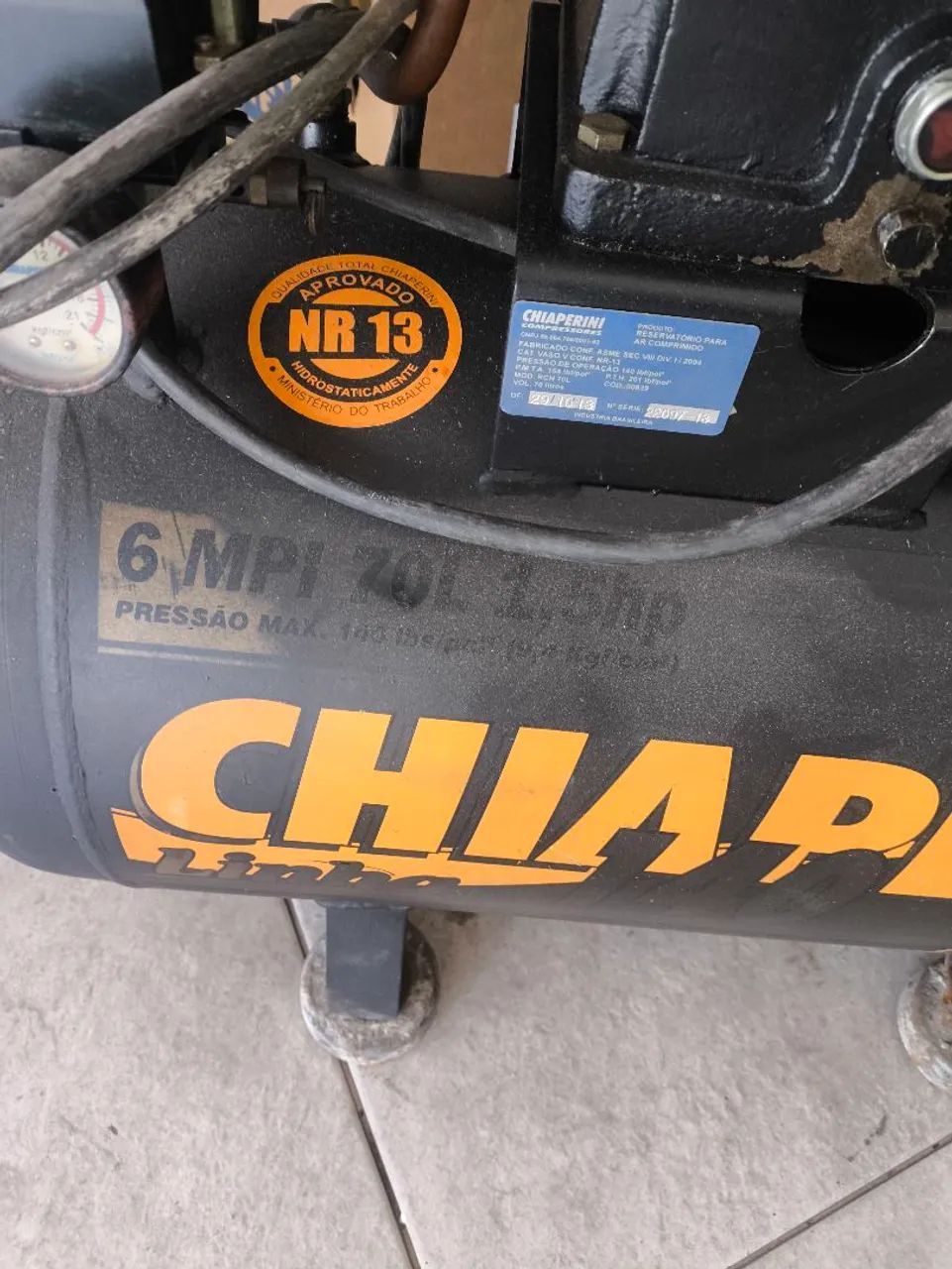 Compressor 75 l chaperini 10 pés 1.500,00 - Foto 2