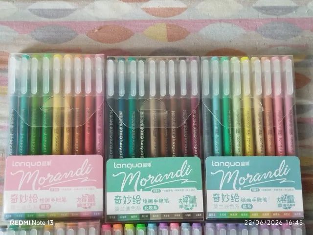 LOTE 01 - Languo Gel Pens - canetas de gel acrílicas 0,6mm - 9 conjuntos - 81 cores - Foto 2