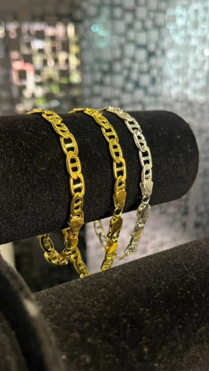 Pulseiras de Prata Banhado a Ouro  - Foto 5
