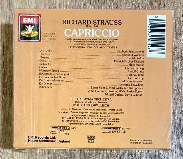 CD Duplo da Ópera 'Capriccio' de Richard Strauss (regência de Sawallisch) Made in Germany - Foto 5