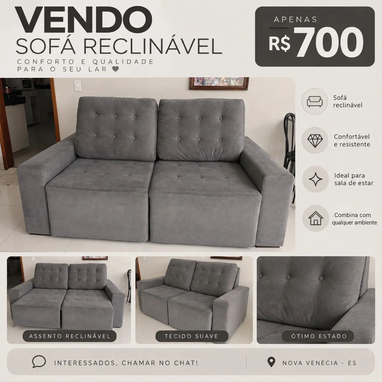Sofá Retrátil 