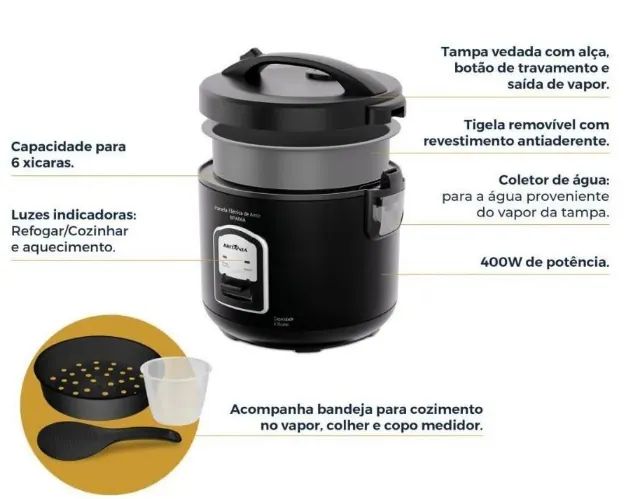 Panela de Arroz Britânia 6 Xícaras 400W - 110V - Foto 5