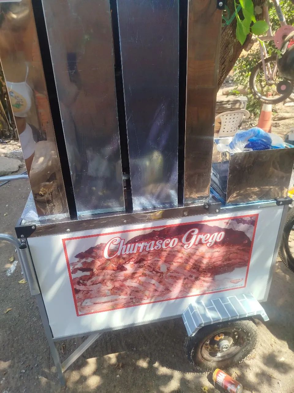 Carrinho de churrasco grego completo 