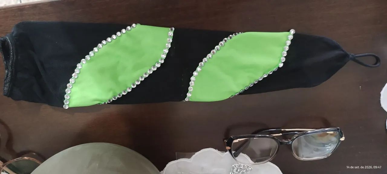Traje dança do ventre preto e verde  - Foto 3