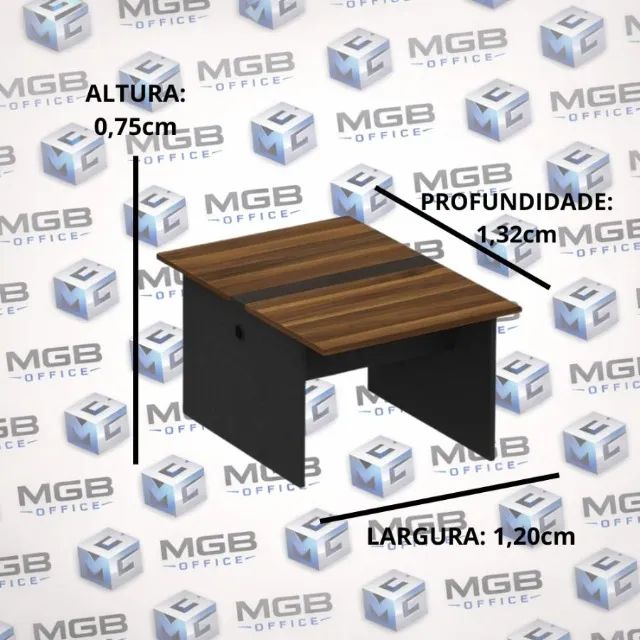 Mesa de Escritório Componível Central com Pé Painel - 0,75x1,20x1,32cm - ENTREGAMOS! - Foto 2