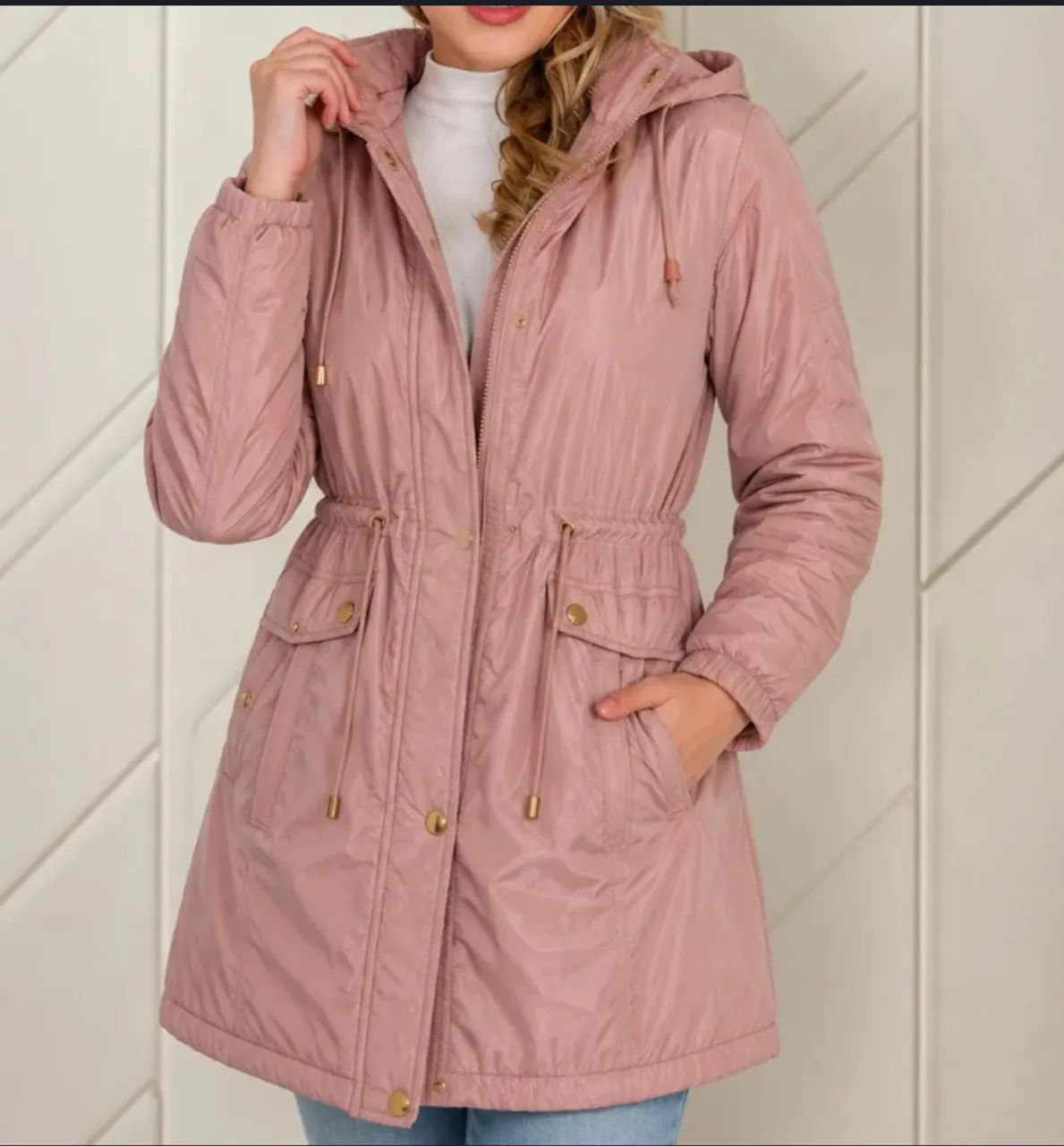 Parka Feminina Cor Rosa - Nova 