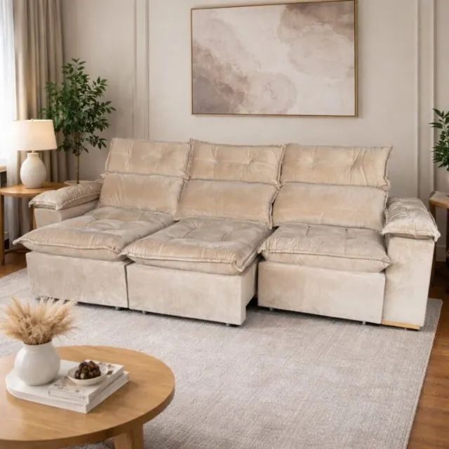 Sofá Retrátil e Reclinável Imperial 2,75 m  Novo!  Pronta Entrega! - Foto 2