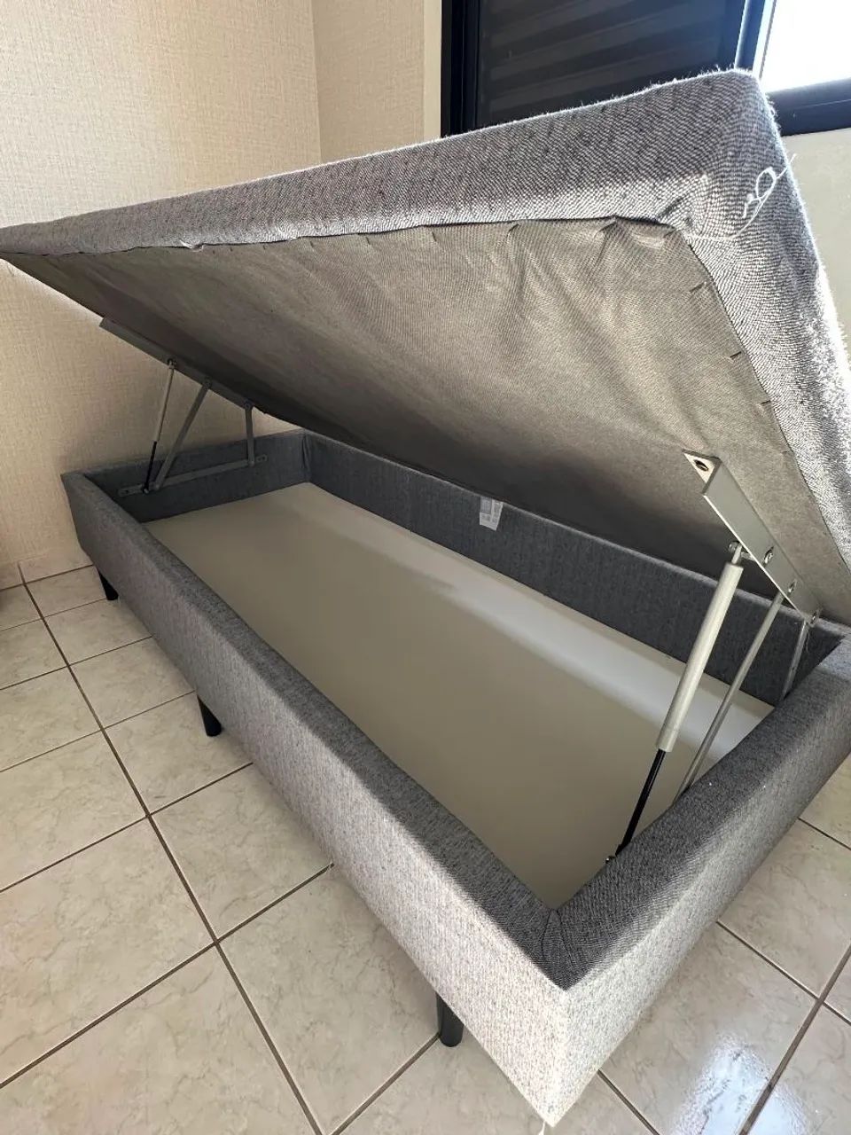 Cama box baú solteiro MGA LIFT cinza - Foto 3