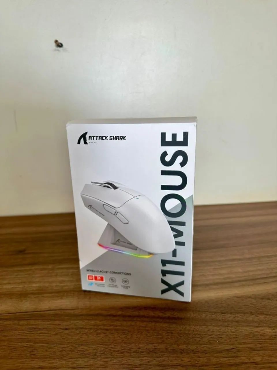 Mouse Sem Fio Shark Attack x11 Branco Na Caixa - Foto 2