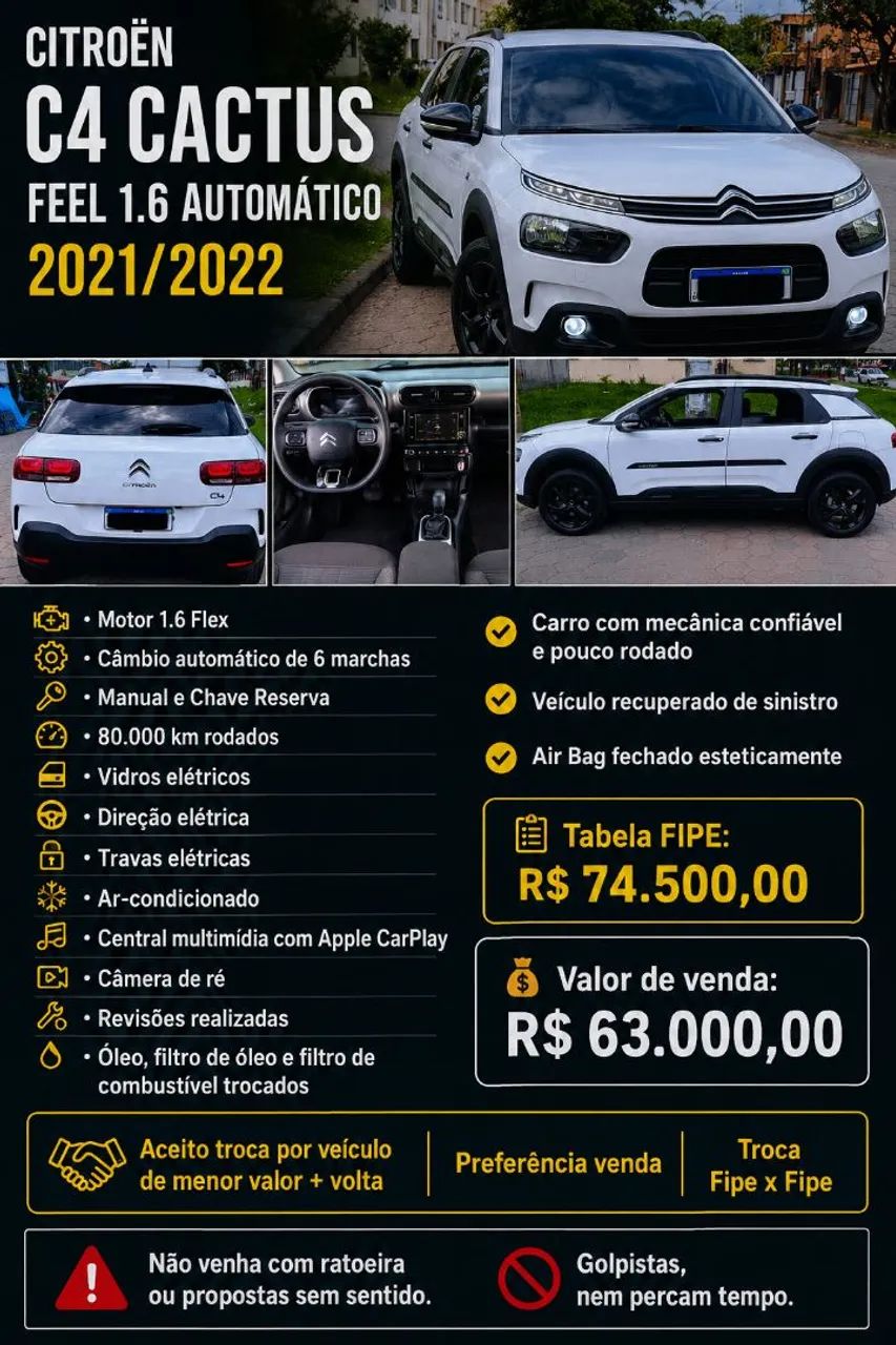 Citroën C4 C4 CACTUS FEEL 1.6 16V Flex Aut. 2021