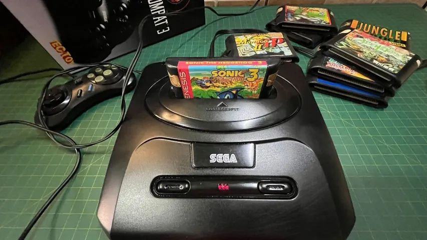 Videogame Mega Drive 3 Excelente Completo + Caixa c Berço +10 Cartuchos - Foto 5