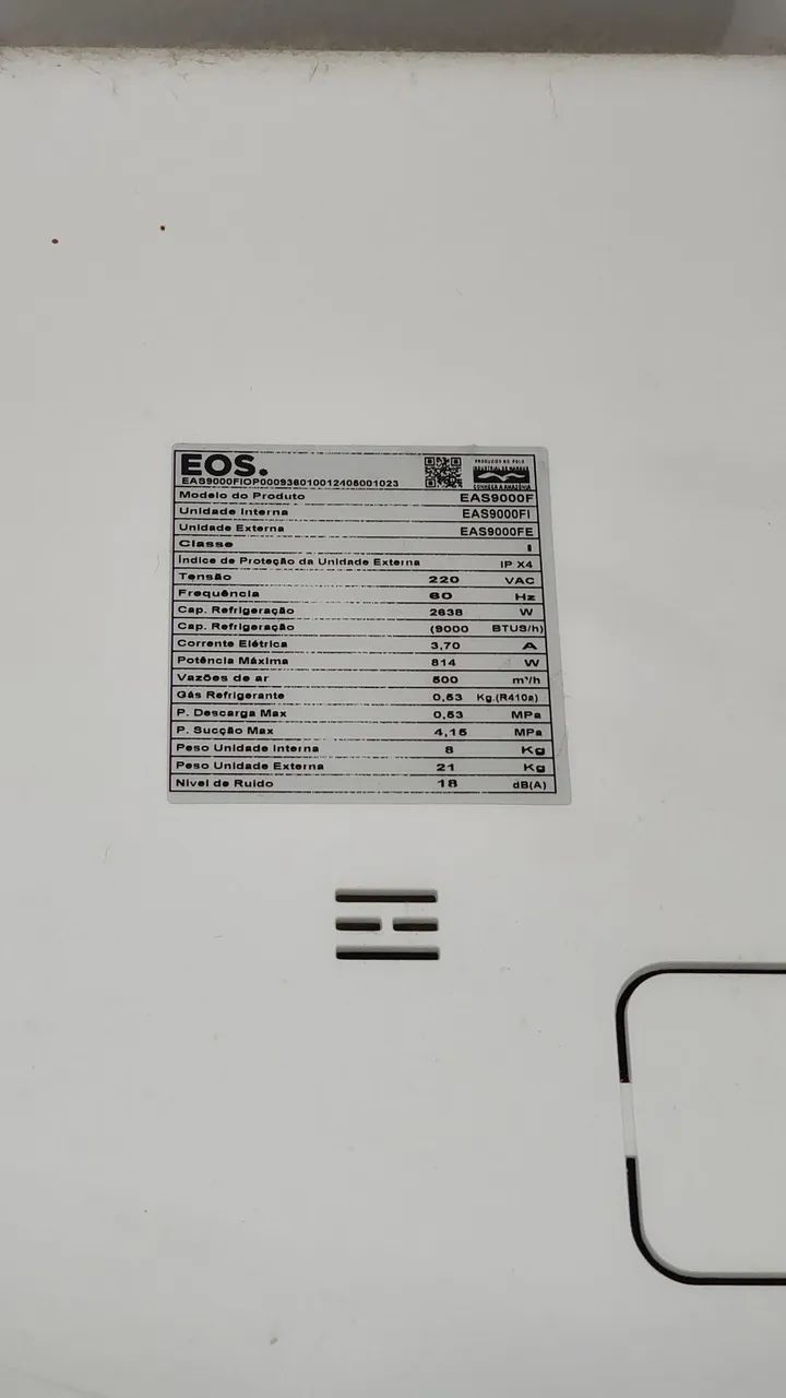 Ar Condicionado Split EOS 9000BTUs 220V - Foto 5