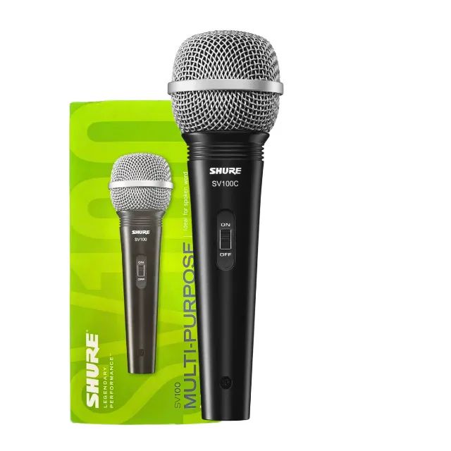 MICROFONE DINÂMICO SHURE SV100 COM FIO - NOVO / SEM USO