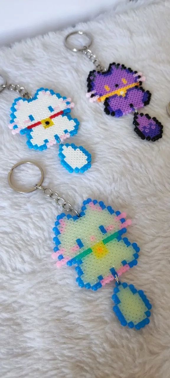 Chaveiros Hamabeads Gatinhos  - Foto 3