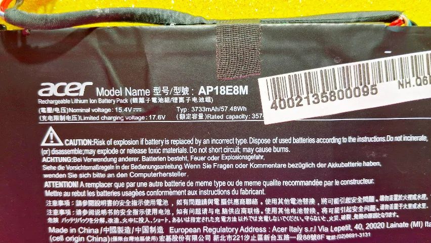 Bateria Notebook Acer Nitro 5 AN515-54 Mod. AP18E8M - Foto 2