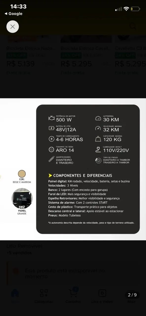 Bicicleta Elétrica 