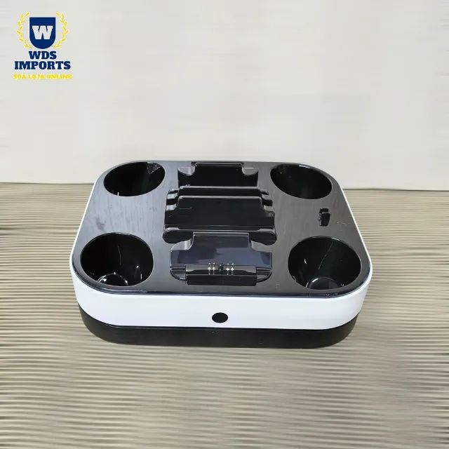 Base Carregadora Controle PS5 USB Tipo C LED RGB Carrega 3 Dispositivos - Foto 2