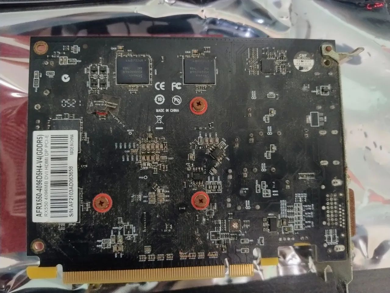 PLACA DE VIDEO RX 550 4GB AFOX (COM DEFEITO) - Foto 2