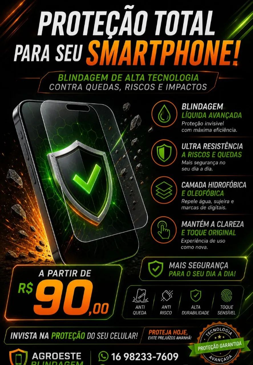 Blindagem de tela de smartwatch e smartphone - Foto 4