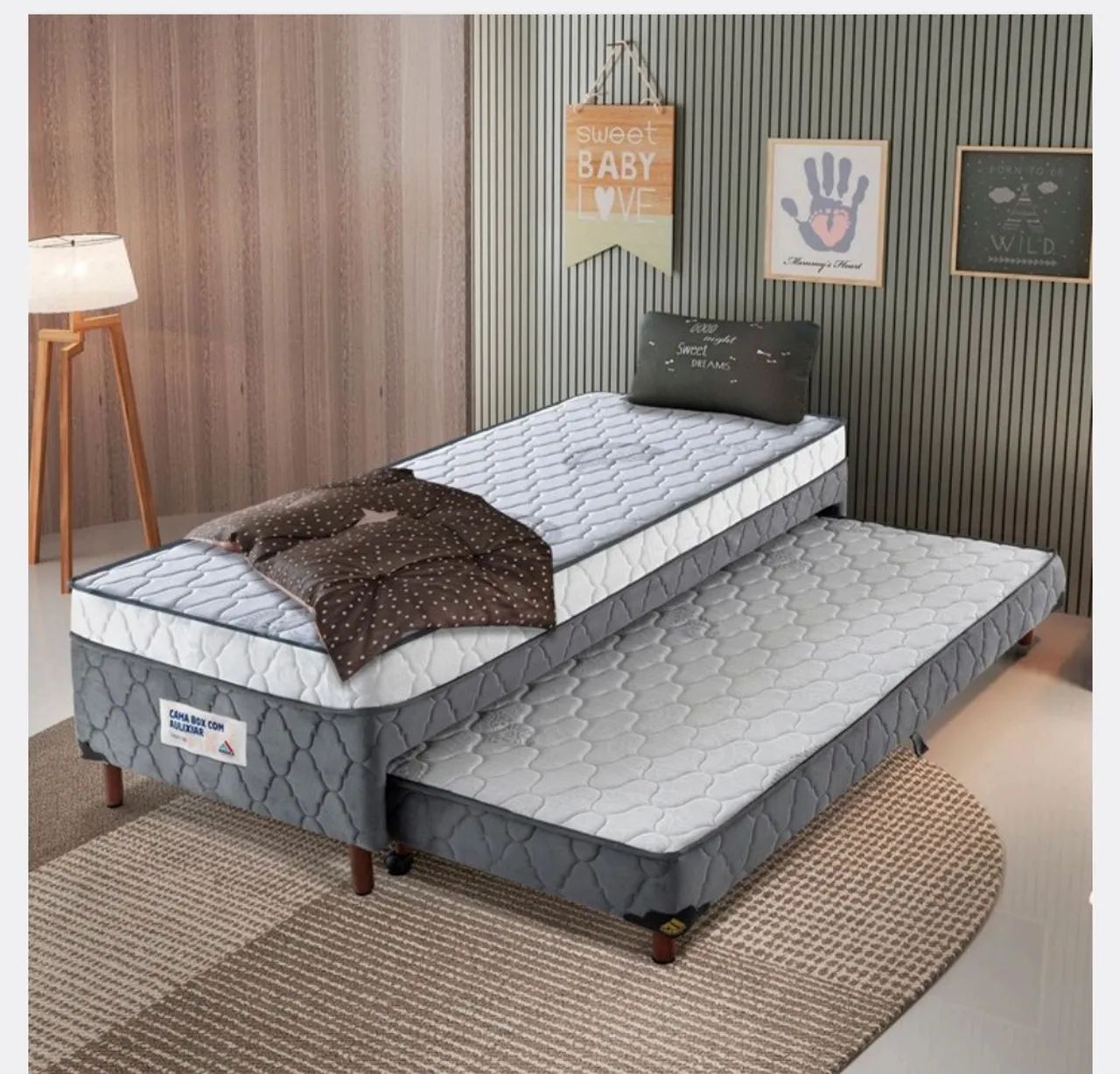 Cama box solteiro com auxiliar embutida D28 vitta